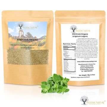 HELLENIC NATURE Oregano Dried Herb, Premium Quality, Handpicked, 1.41 Ounce Pack, Mediterranean Seasoning, ZipLock Freshness