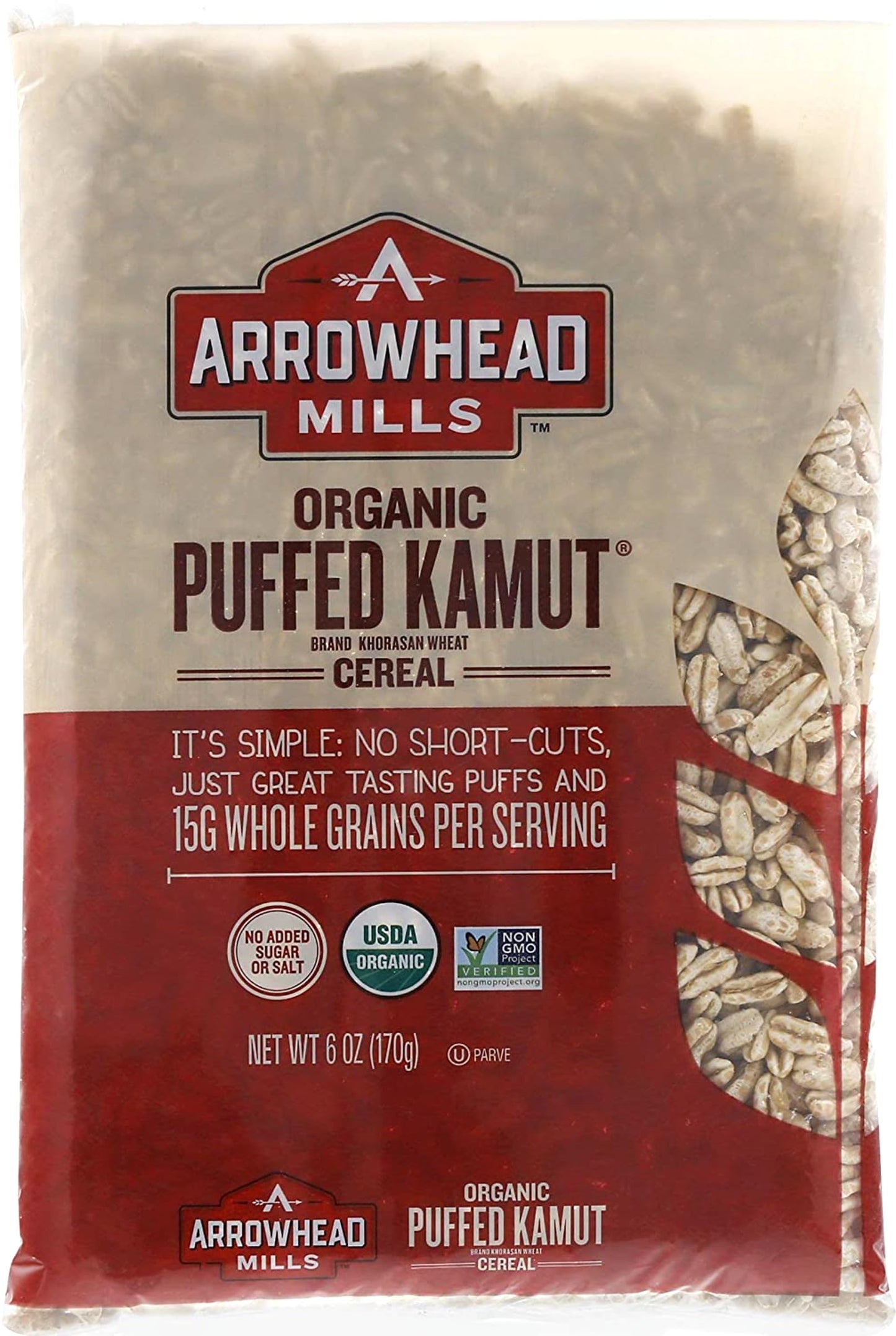 Arrowhead Mills Organic Puffed Kamut Cereal, 6 Oz - Pack Of 3