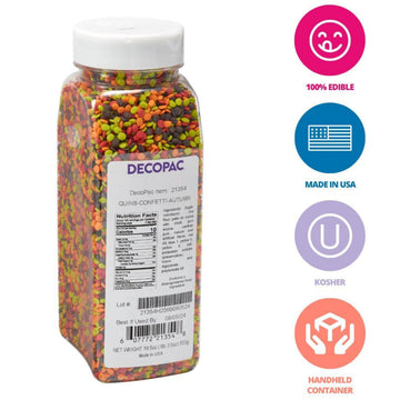 DECOPAC Autumn Thanksgiving Quins Fancy Sprinkles, 19.5oz, Candy Sprinkles in Handheld Container, Edible Sprinkles For Celebrati
