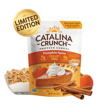 Catalina Crunch Protein Cereal - Sugar Free Breakfast Cereal with 11g of Protein - Gluten Free, Keto Friendly - Pumpkin Spice -