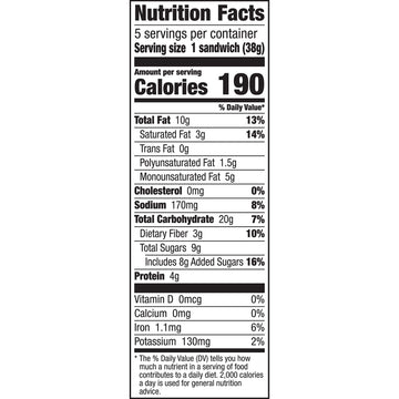Nature Valley Biscuit Sandwiches, Chocolate Peanut Butter Snacks, 5 Ct, 6.75 Oz