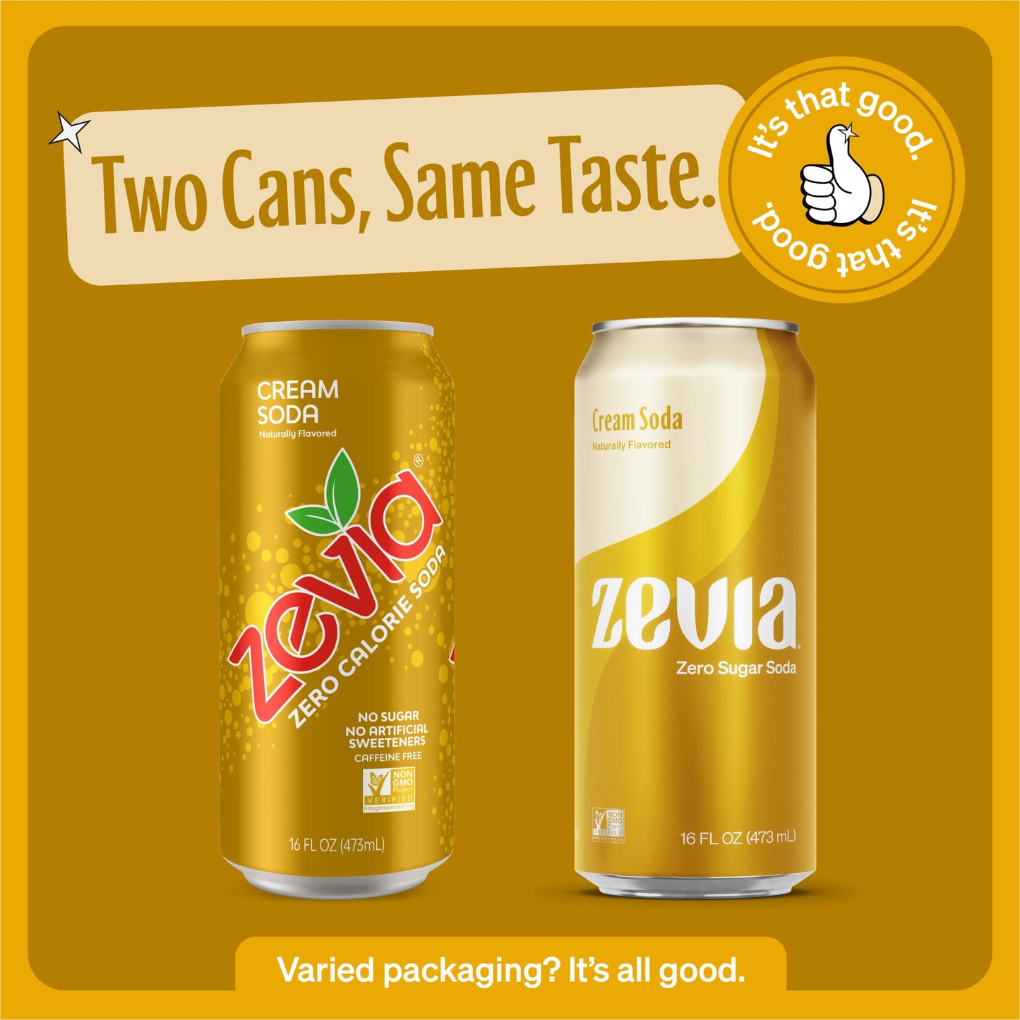 Zevia Zero Calorie Cream Soda, 16 Ounce Cans (Pack Of 12)