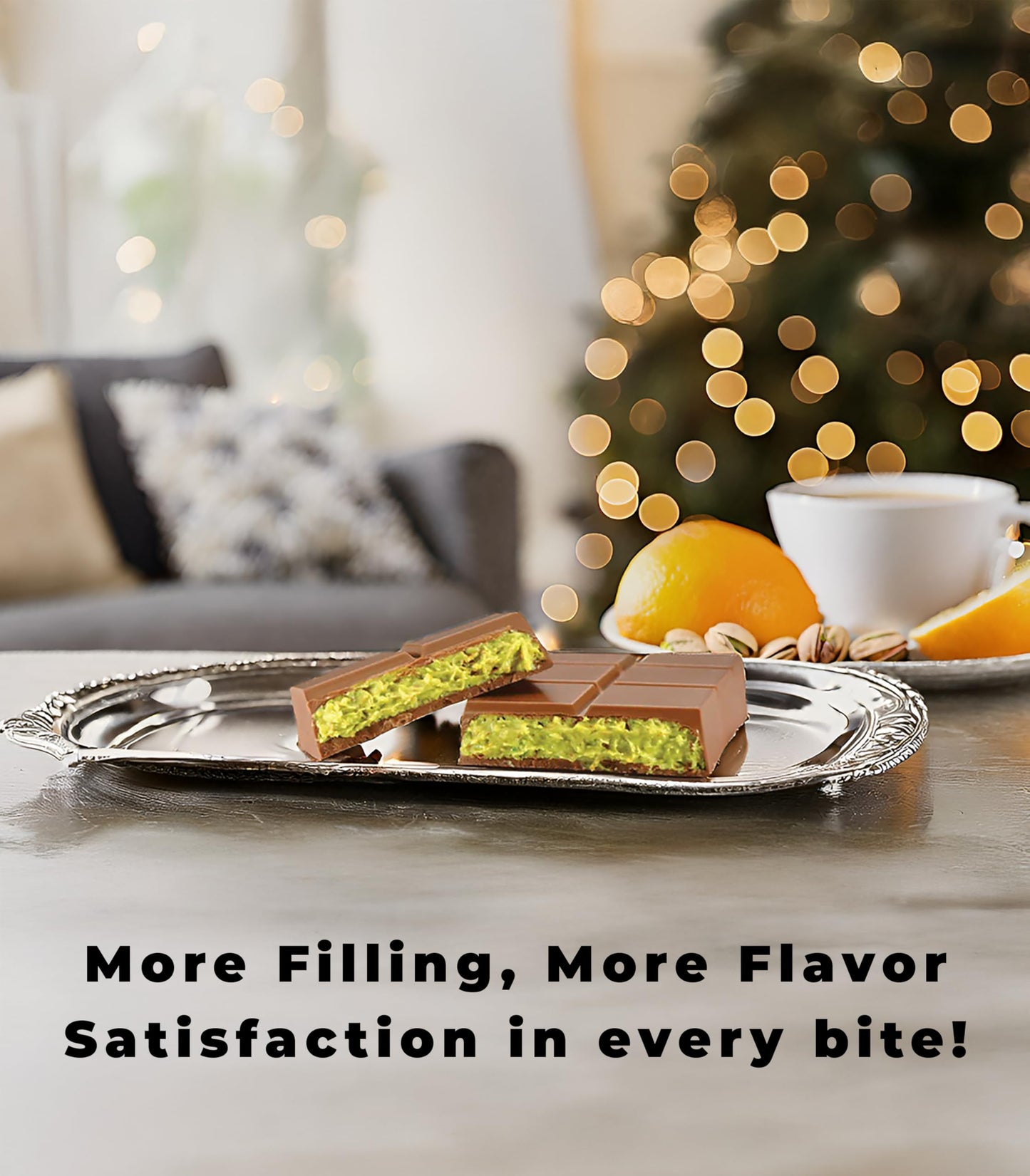 Uniqbite Dubai Chocolate Bar Pistachio I Viral Knafeh Chocolate Bar With Pistachio Cream And Kataifi, 3.17 Oz (90Gr)