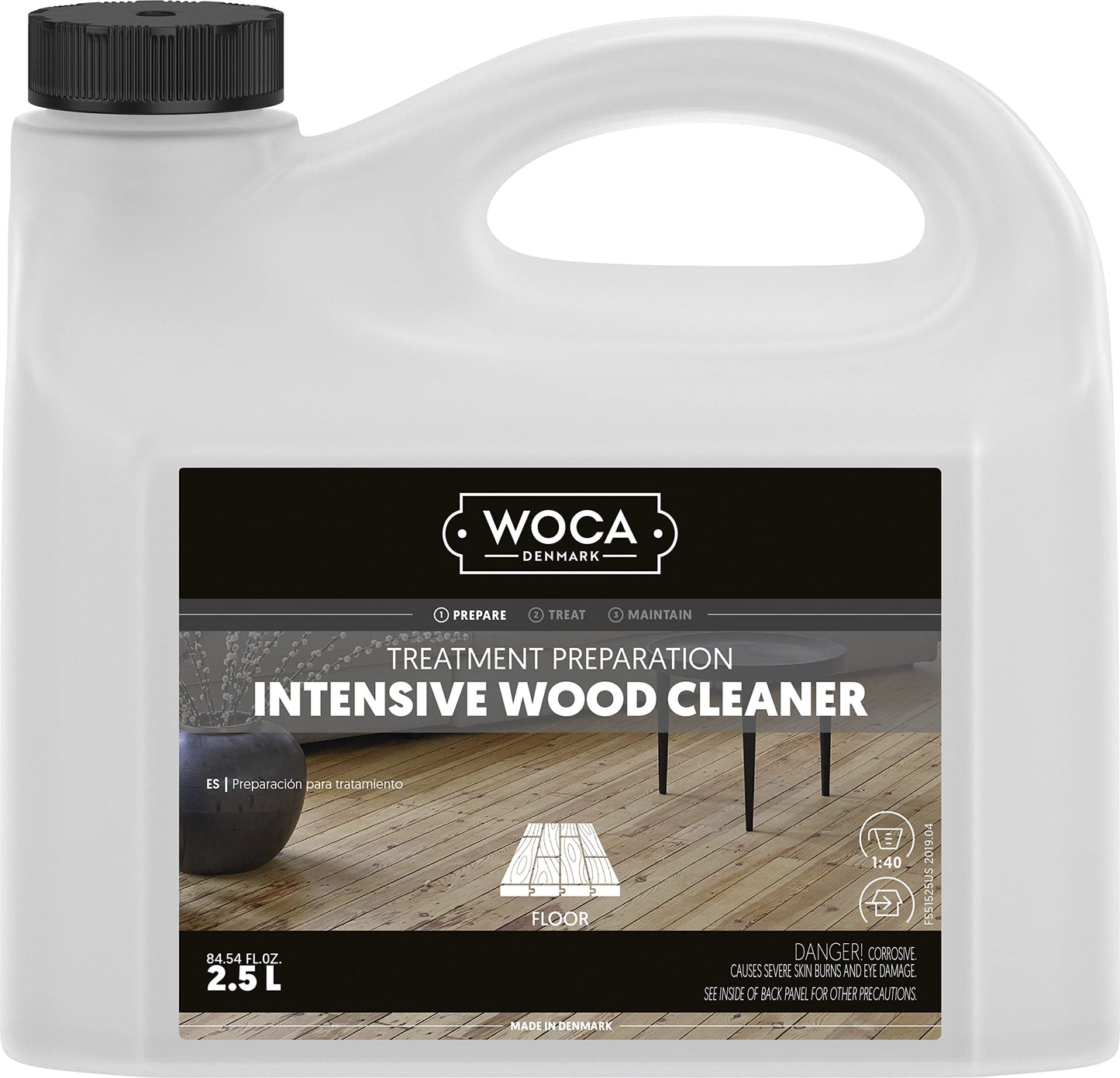 Woca Intensive Wood Cleaner |2,5 L| Is A Concentrated Formula For The Preparing And Treatment Of Raw Wood To Accept Wood Stains,