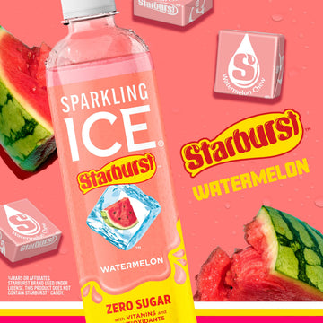 Sparkling Ice Watermelon Flavored Sparkling Water, Zero Sugar, 17 fl oz Bottles, Pack of 12