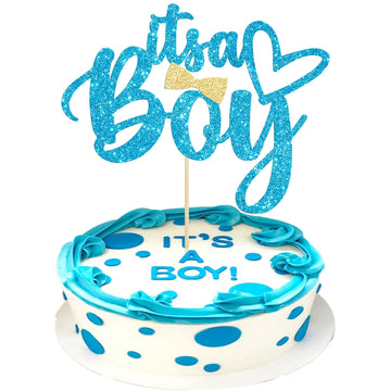 Gyufise 1 Pack Blue Glitter It'S A Boy Cake Topper Gender Reveal Cake Decoration Pick For Baby Shower Gender Reveal Baby Boy 1St