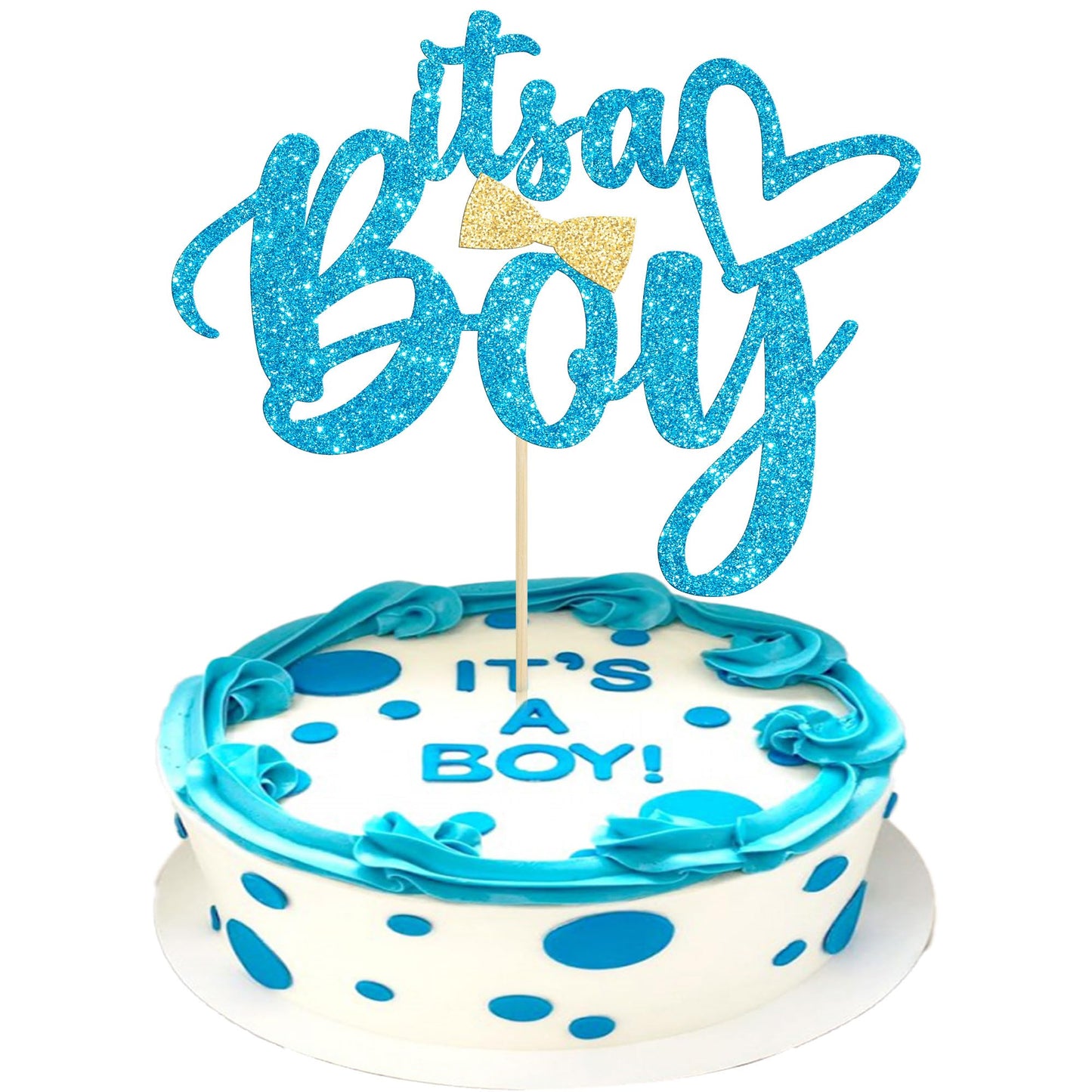 Gyufise 1 Pack Blue Glitter ItS A Boy Cake Topper Gender Reveal Cake Decoration Pick For Baby Shower Gender Reveal Baby Boy 1St 2Nd 3Rd Birthday Party Decorations Supplies
