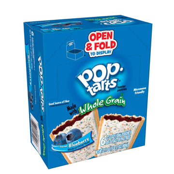Pop-Tarts Made with Whole Grain; Toaster Pastries, Frosted Blueberry, 72 Count (Pack of 12, 22 oz Boxes)