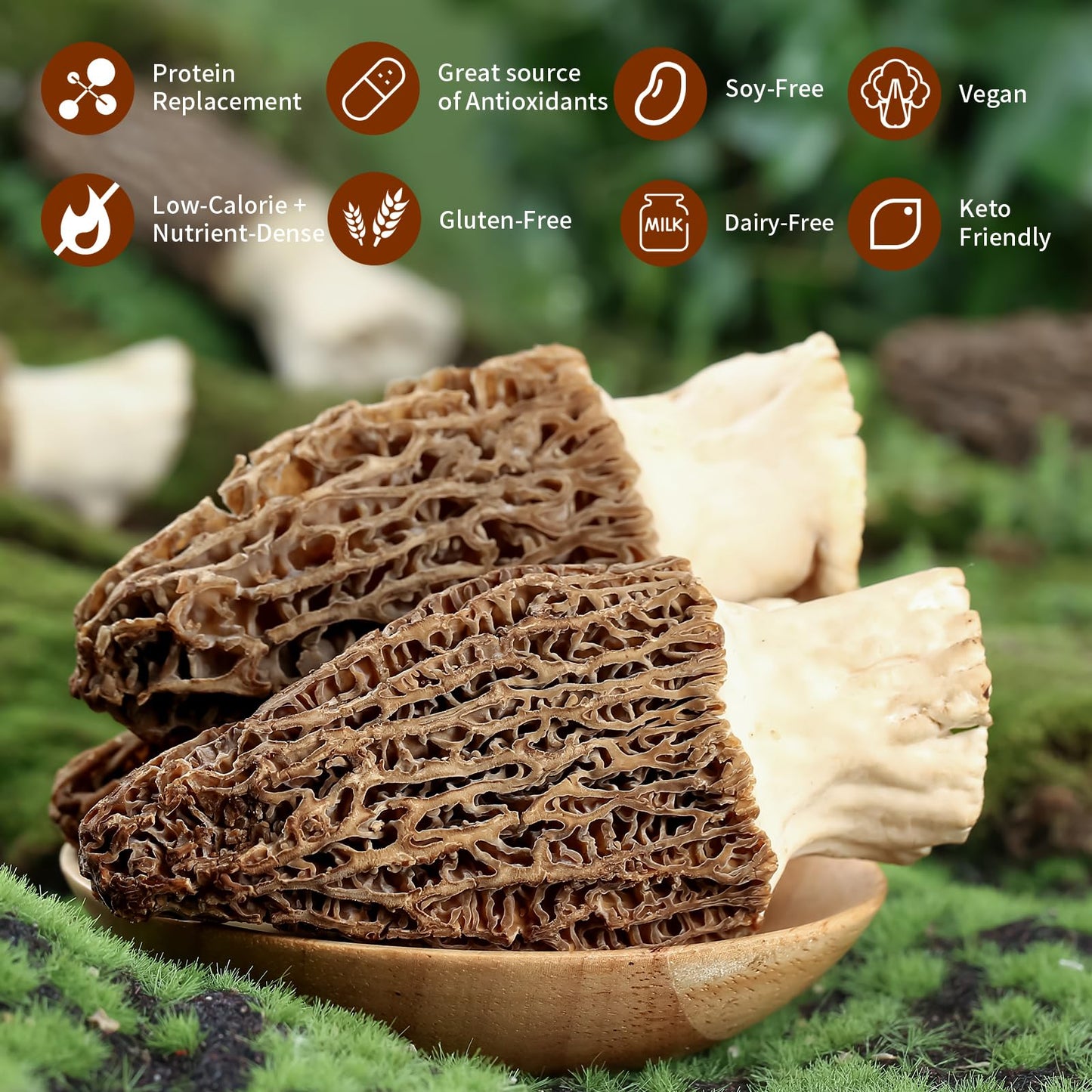 Meimiduo 2 Oz(56.7G) Grade Aaa Dried Morel Mushrooms (Morchella Conica) For Cooking, Ketone Friendly, Gluten-Free, Fat-Free, Sug