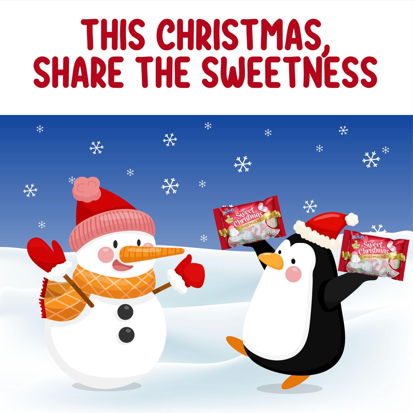 Colombina Sweet Christmas Marshmallows, Assorted Vanilla Bean, 5.1oz, Pack of 1
