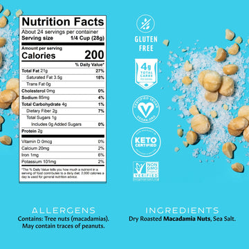 Mauna Loa Premium Hawaiian Roasted Macadamia Nuts, Hawaiian Sea Salt Flavor, 4 Oz Cup (Pack of 6)