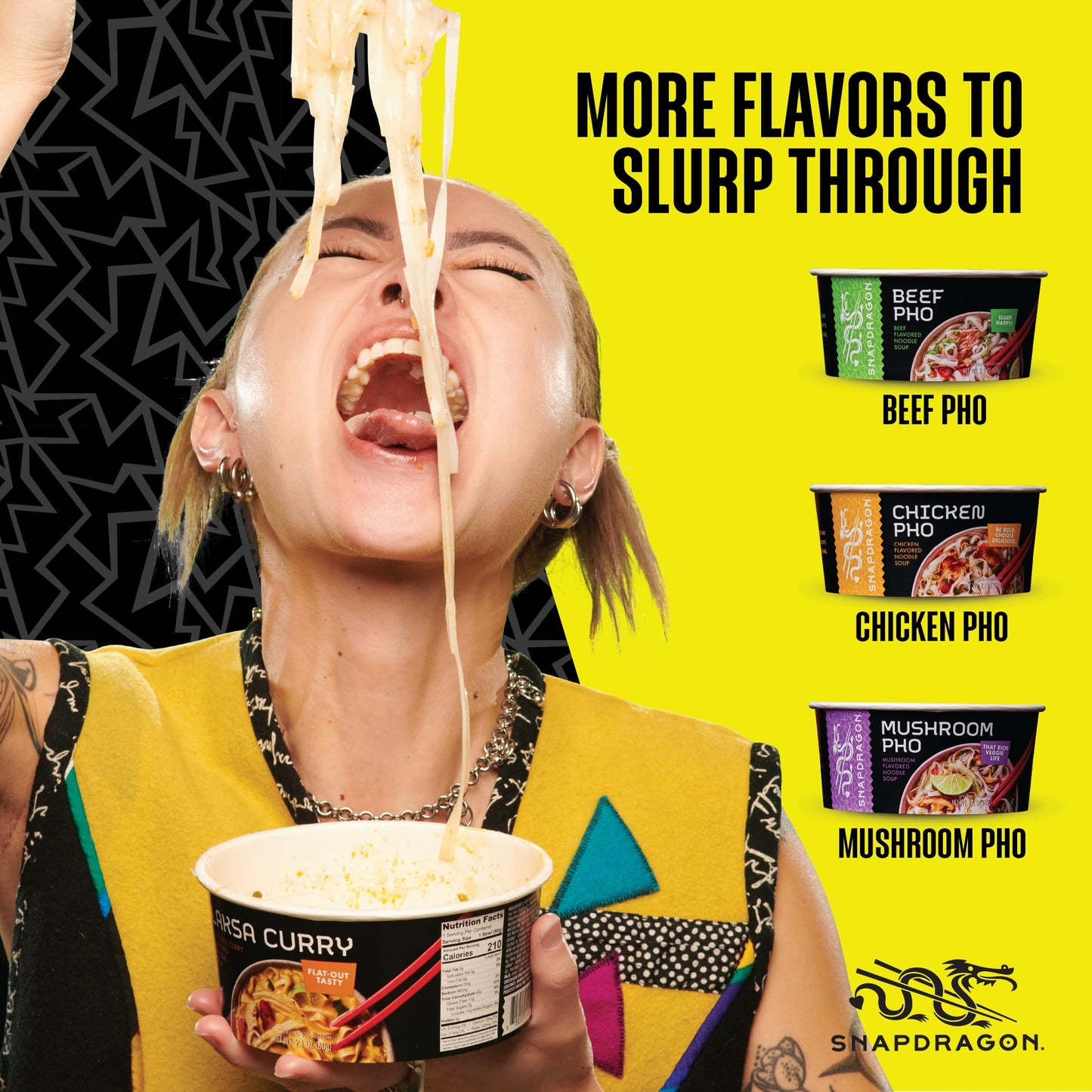 Snapdragon Singapore-Style Laksa Curry Instant Noodle Bowls Coconut Curry Flavor With Rice Noodles Gluten-Free No Msg Added