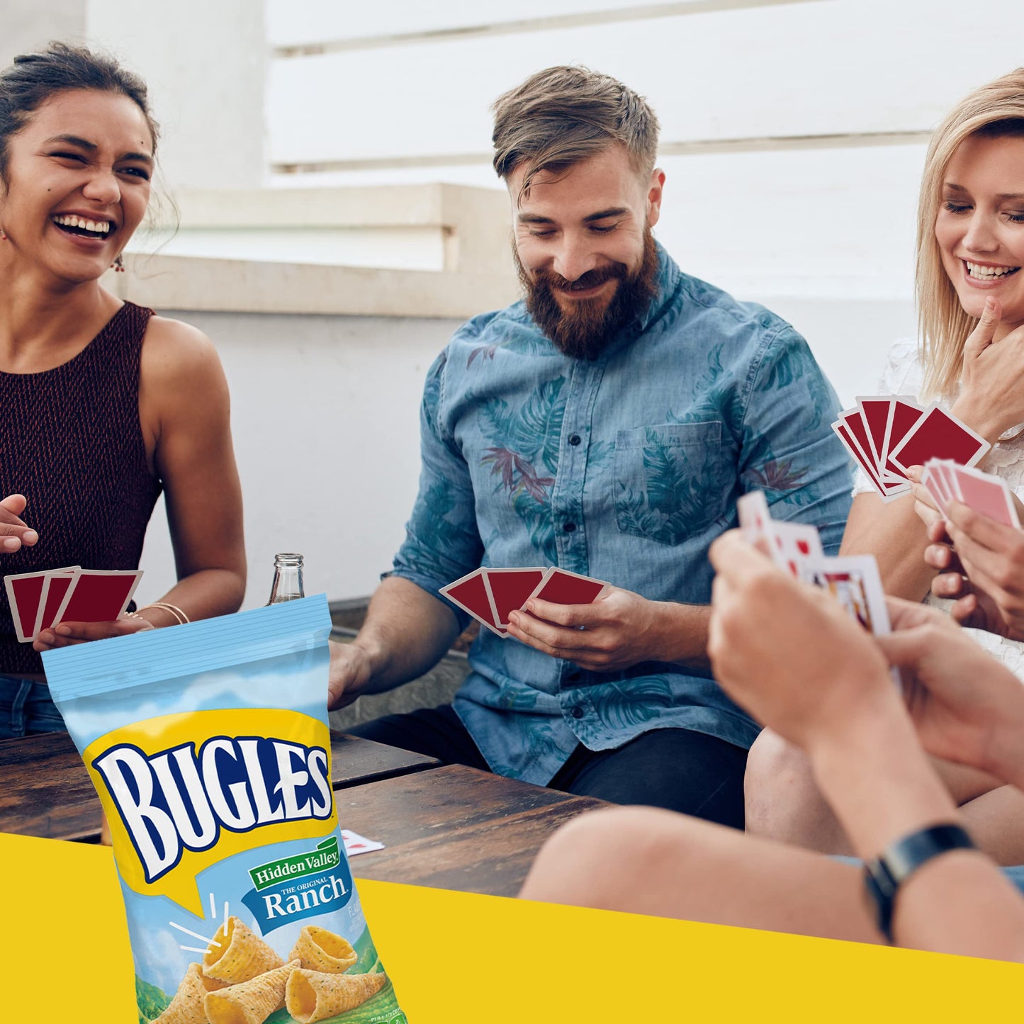 Bugles Crispy Corn Snacks, Hidden Valley Ranch Flavor, Snack Bag, 7.5 Oz