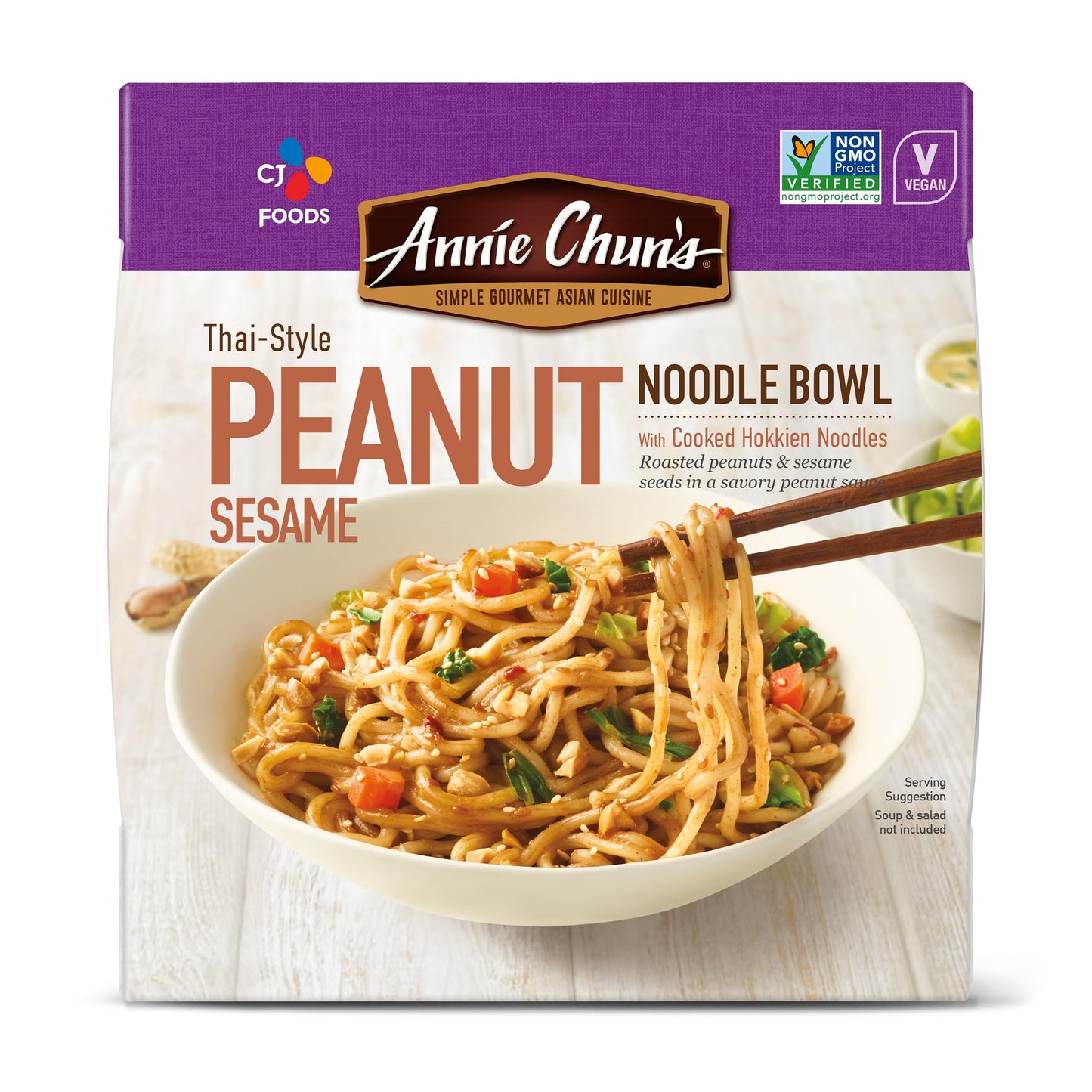 Annie Chun s Noodle Bowl, Thai-Style Peanut Sesame, Vegan, Non-GMO, 8.7-oz (Pack of 6)