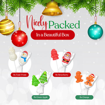 40 Pack Christmas Lollipops - Individually Wrapped Holiday Themed Lollipops - Santa, Tree Snowman, Gingerbread, Designs & Delicious Flavor -Bulk Christmas Candy Use For Stocking Stuffers, Party Favor, Classroom & Office , Candy Jar Fillers