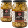 Wellsley Farms Marinated Mushrooms 30.36 oz (Pack of 2) - Extra Large Club Size Jars - Perfectly Seasoned, Ideal for Salads, Pas