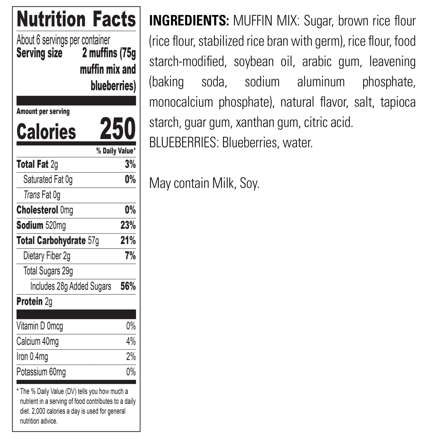 Krusteaz Gluten Free Blueberry Muffin Mix, Includes Can of Blueberries, 15.7 oz Box