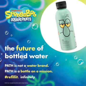 Path Still Water Ultra-Purified, Ph-Balanced, Locally Sourced - Nickelodeon Squidward Edition Aluminum Water Bottle - Bpa-Free,