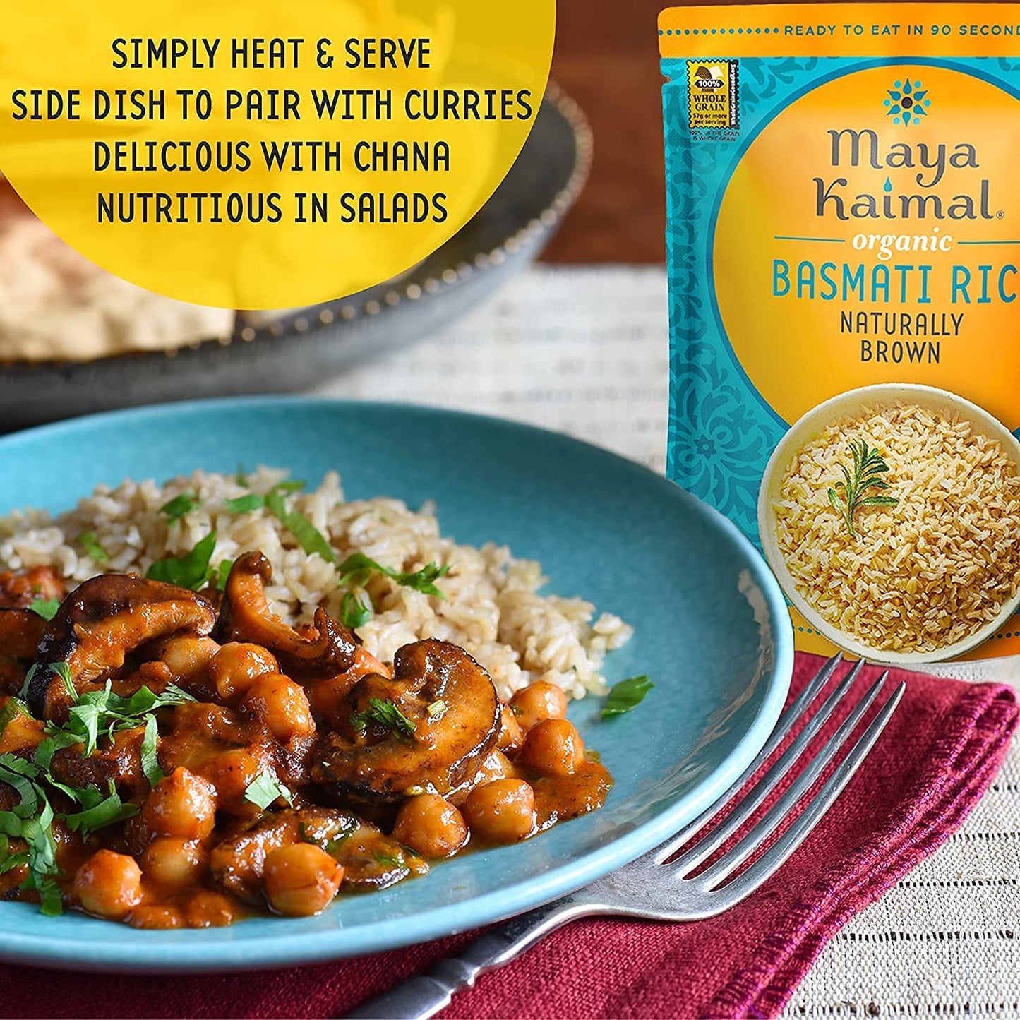 Maya Kaimal Organic Basmati Rice, Fully Cooked, Vegan, Gluten Free, 8.5 Ounce (Pack of 3)