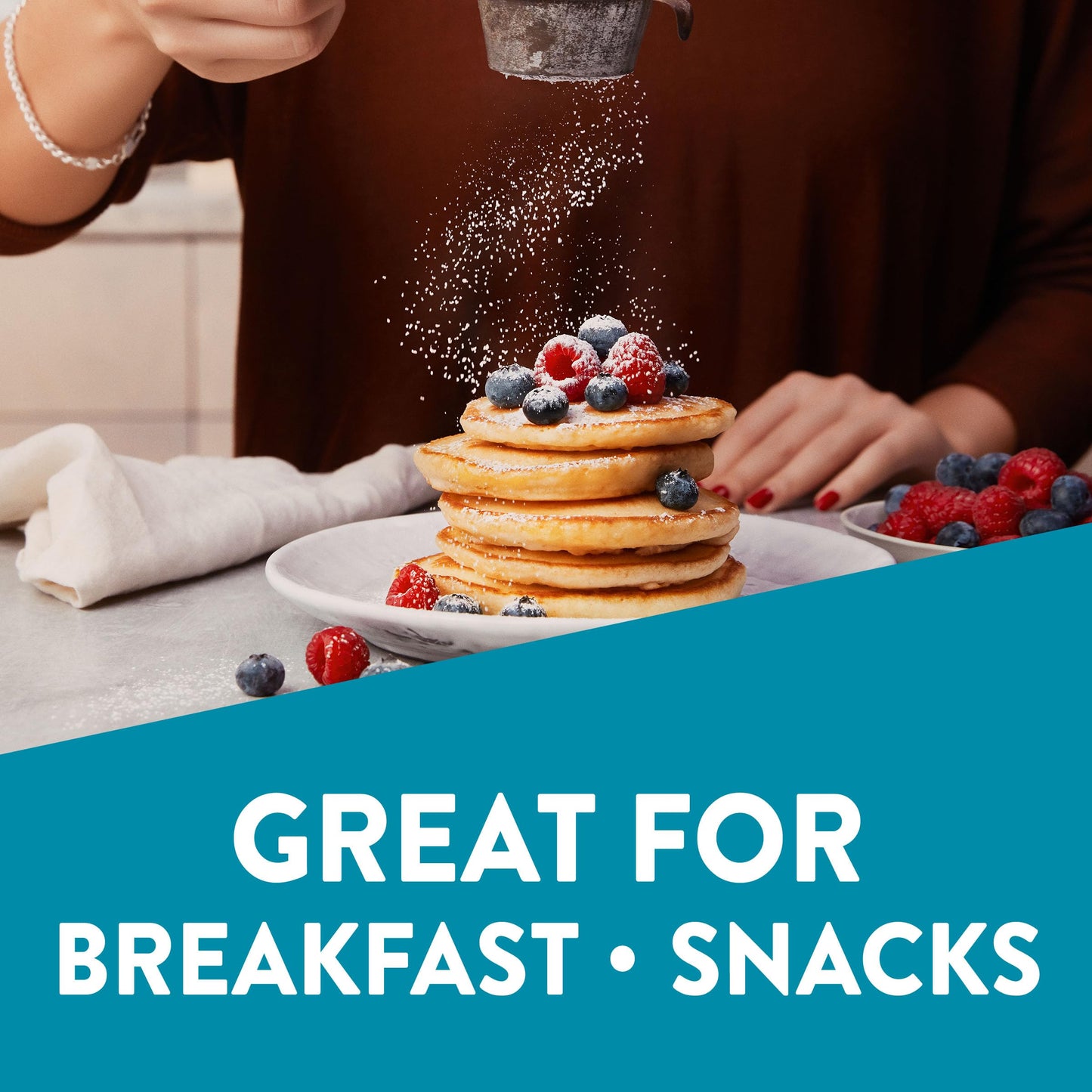 Krusteaz Protein Buttermilk Pancake and Waffle Mix, 15g Protein Per Serving, 20 oz Boxes (Pack of 8)