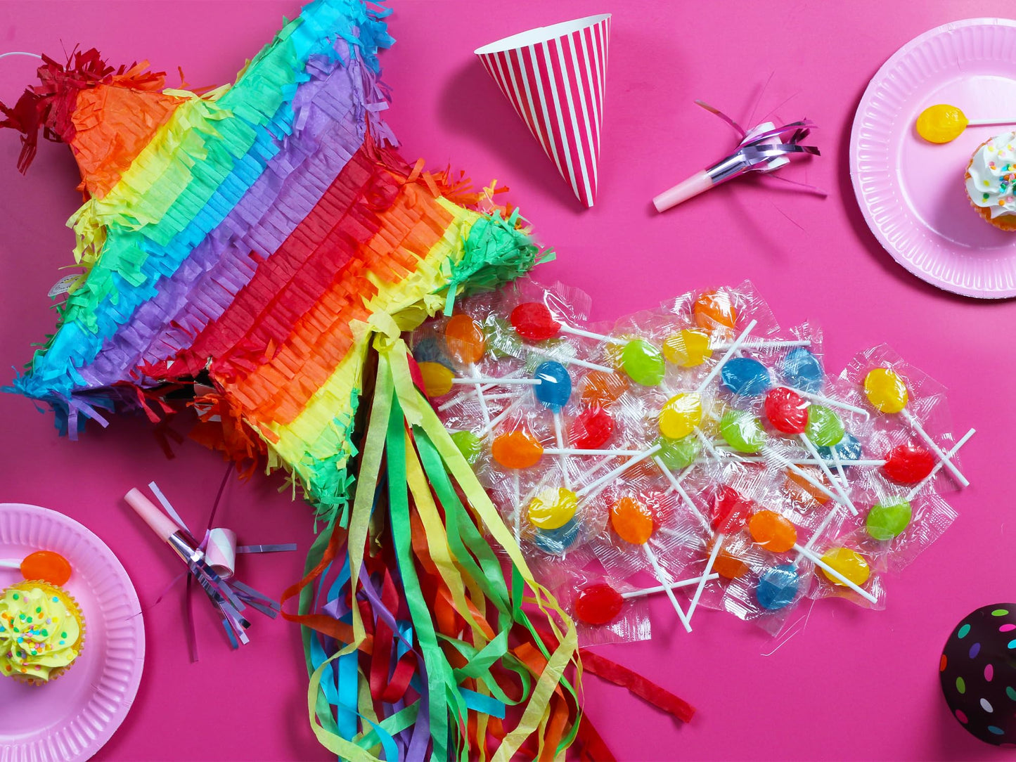 Flat Lollipops - 5 Pounds - Fruit Flavored Lollipops - Classic Bulk Suckers For Kids - Birthday Goodie Bag Favors