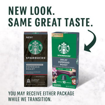 Starbucks By Nespresso Original Line, Decaf Espresso, Dark Roast, 50-Count Espresso Pods
