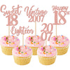 30PCS Happy 18th Birthday Cupcake Toppers Cheers to 18 Vintage 2007 Cupcake Picks Hello 18 Eighteen 18th Birthday Decorations fo
