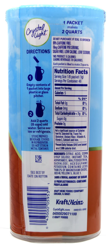 Crystal Light Sweet Tea, 12-Quart 1.56-Ounce Canister (Pack Of 6)