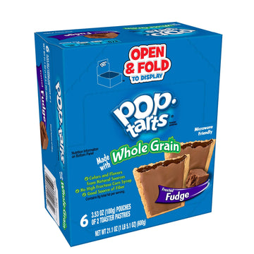 Kellogg's Pop-Tarts Made with Whole Grain, Breakfast Toaster Pastries, Frosted Fudge, 21.1oz (72 Count)