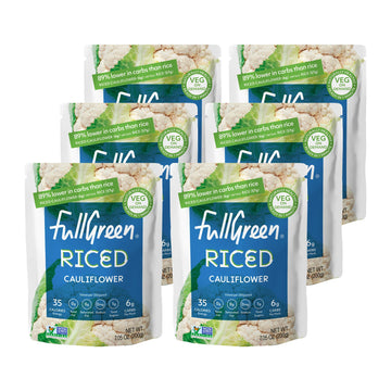 Fullgreen, Riced Cauliflower - 100% Cauliflower, 89% Less Carbs than Rice - Perfect for KETO diets, NON-GMO, shelf-stable with N