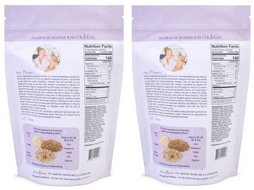 MilkBliss Soft Baked Lactation Cookies, Dark Chocolate Chip & Peanut Butter Chip, All Natural, 12 Ounce (Pack of 2)