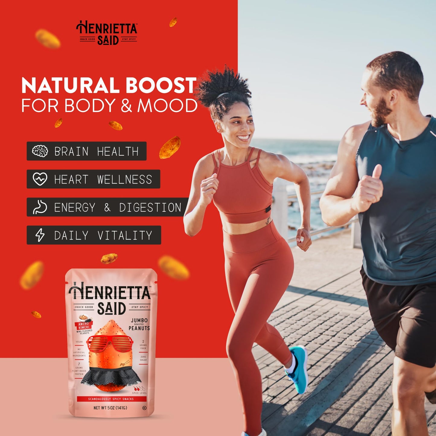 TGF TRULY GOOD FOODS Jumbo Peanuts - Ancho Kimchi Flavor - Savory & Spicy - 4 Packs of 5 Ounce