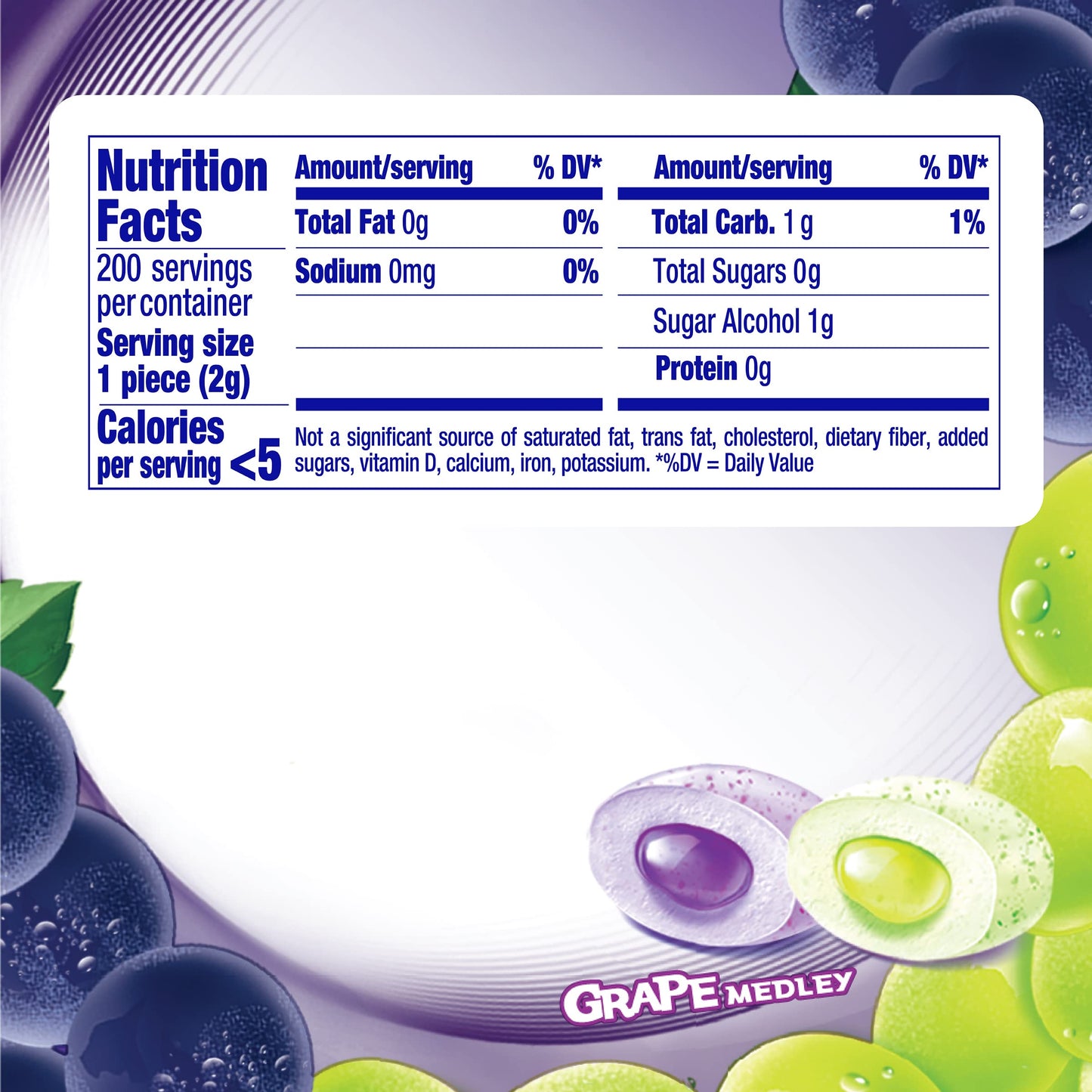 Mentos Pure Fresh Sugar-Free Chewing Gum With Xylitol, Grape Medley, 50 Piece Bottle (Bulk Pack Of 4)
