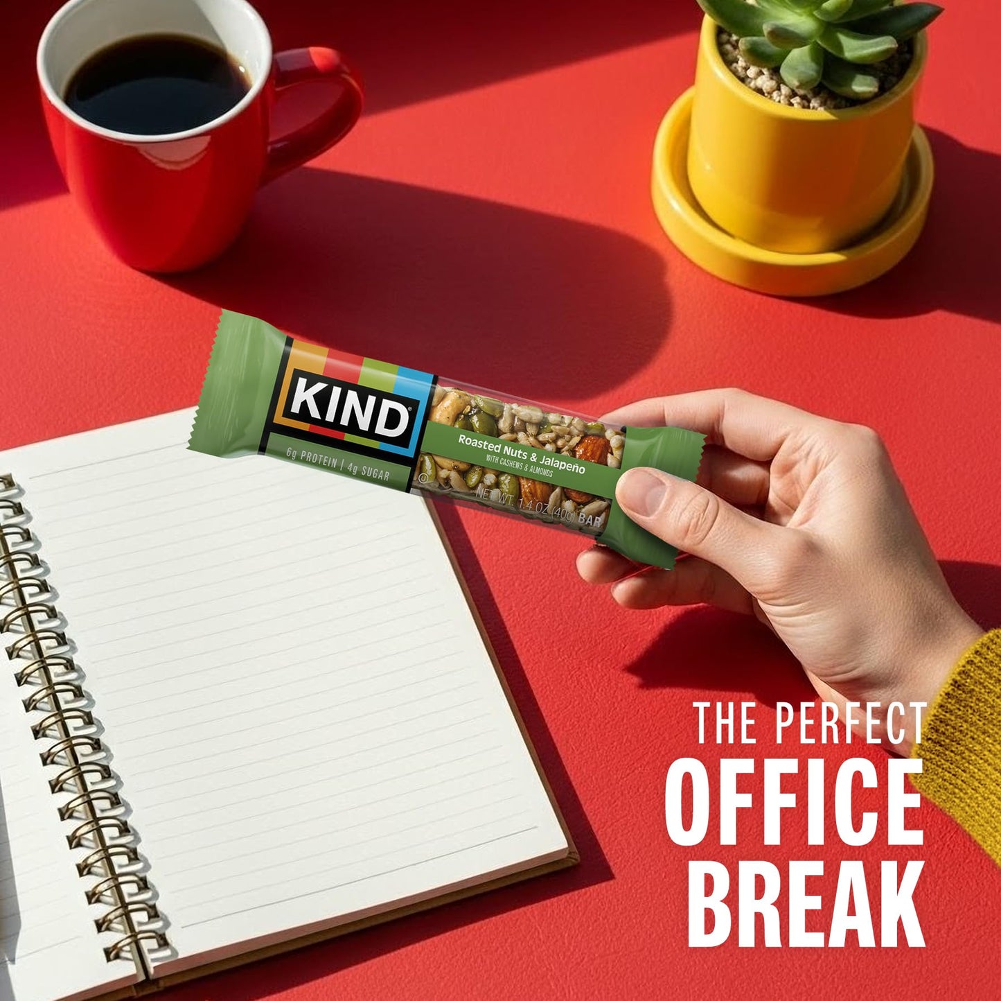 KIND Savory Nut Bars, Roasted Nuts & Jalapeno, Gluten Free, 6g Protein, 6 Count, Model 55123