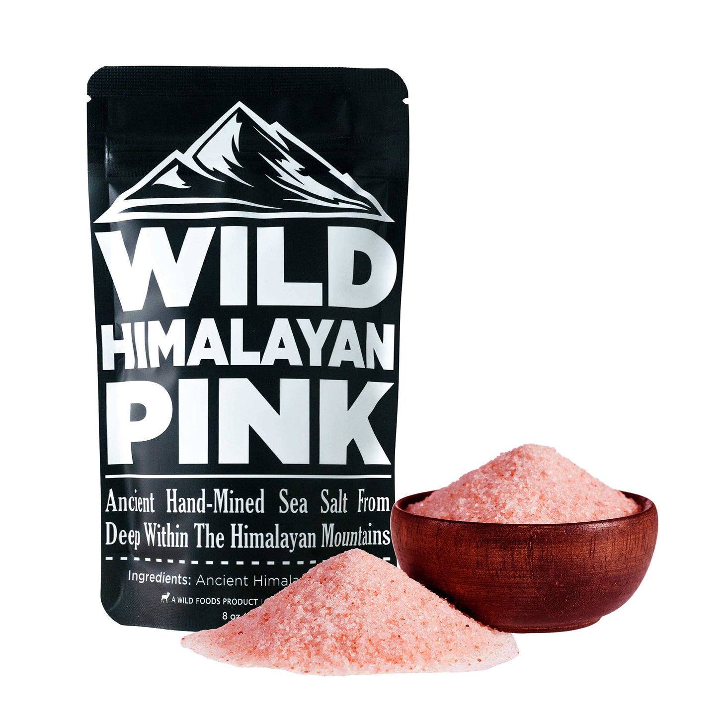 Wild Foods Organic Pink Himalayan Salt Fine Ground For Table And Cooking 8 Oz | 100% Real Pure Unrefined Pink Himalayan Sea Salt | 80+ Minerals And Electrolytes Small Batch Ethically Sourced