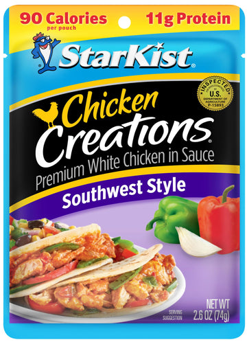 Starkist Chicken Creations, Southwest Style, 2.6 Oz Pouch, Pack Of 12
