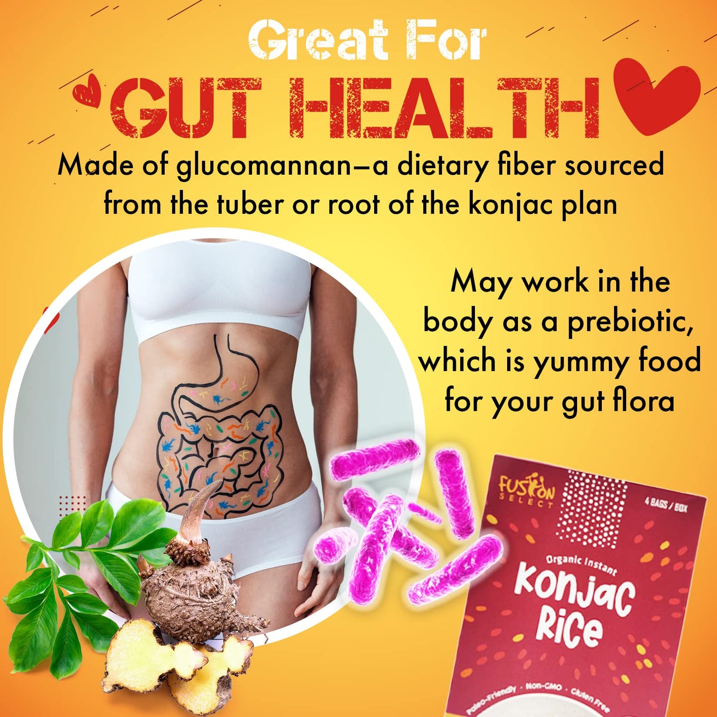 Fusion Select 8 Packs Organic Konjac Noodles - Shirataki Angel Hair Plant-Based Substitute - Vegan Pasta For Vegetarian, Keto, P