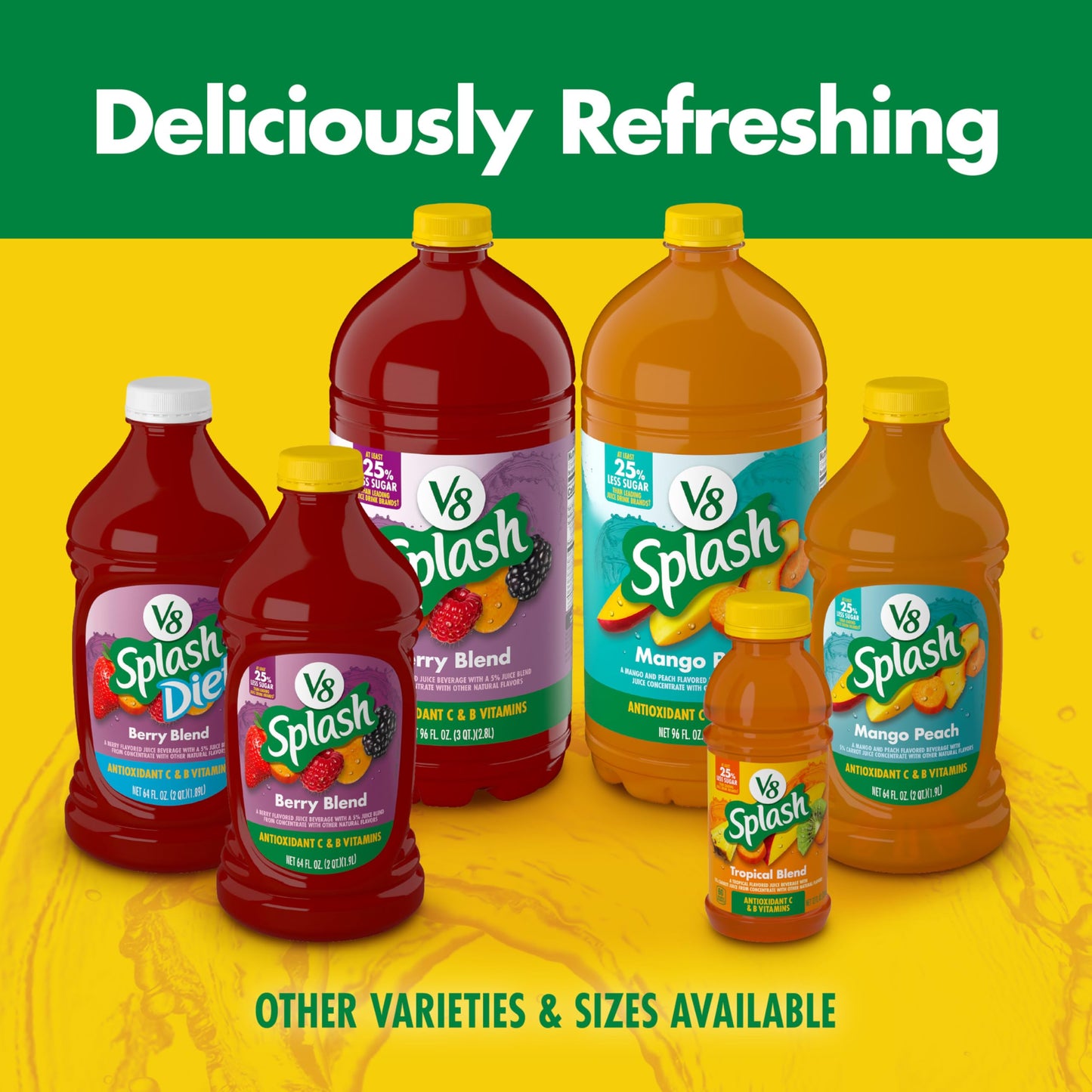 V8 Splash Berry Blend Flavored Juice Beverage 12 fl oz Bottle (6 Pack)