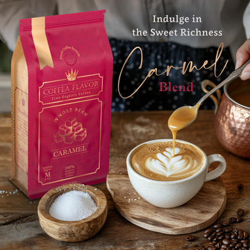 Caramel Flavored Whole Bean Coffee - Organic, Single Origin, Naturally Flavored, Medium Roast, 100% Arabica, Smooth And Sweet -