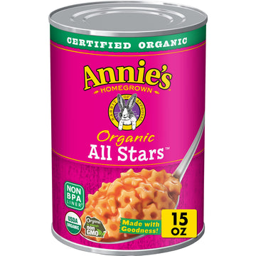Annie's Organic All Stars, Canned Pasta in Tomato and Cheese Sauce, 15 oz