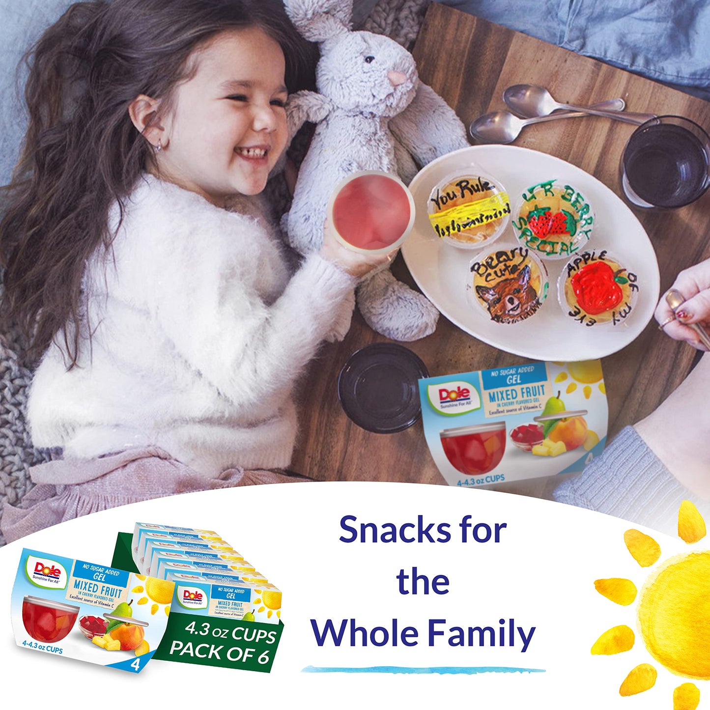 Dole Fruit Bowls Mixed Fruit In Cherry Flavored Gel Snacks, 4Oz 24 Total Cups, Gluten & Dairy Free, Bulk Lunch Snacks For Kids & Adults