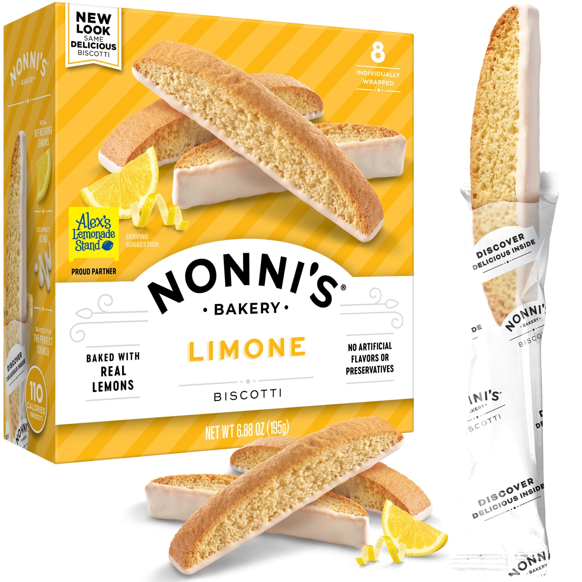 Nonni'S Limone Biscotti Italian Cookies - Lemon Cookies - Biscotti Individually Wrapped Cookies - Lemon Italian Biscotti Cookies