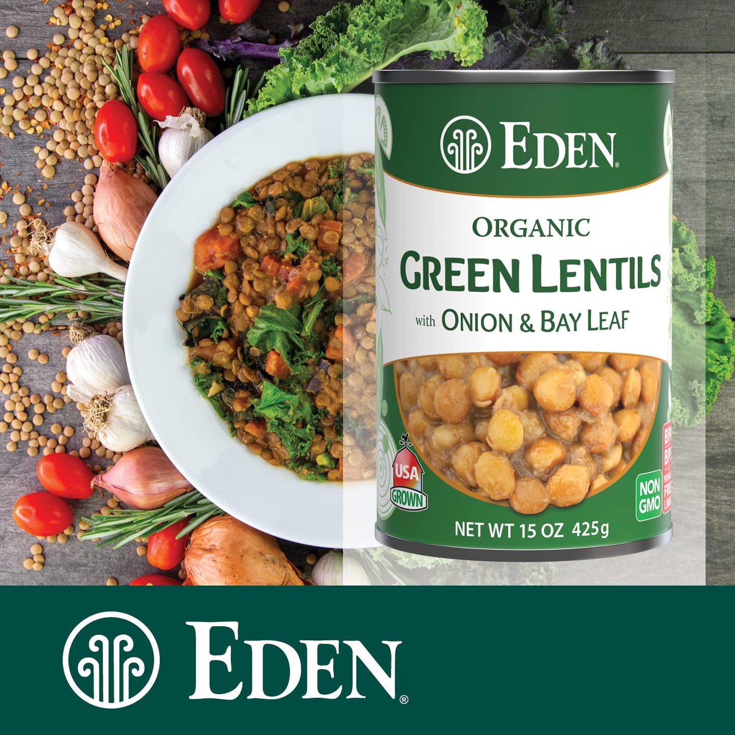 Eden Organic Lentils With Onion And Bay Leaf, 15-Ounce Cans (Pack Of 12) (Value