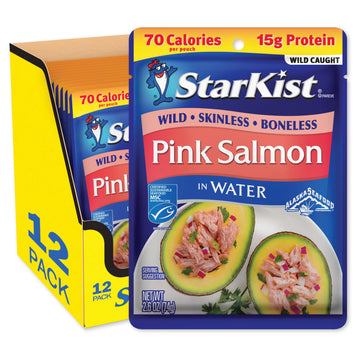 Starkist Wild Pink Salmon - Boneless, Skinless - 2.6 Oz Pouch (Pack Of 12)