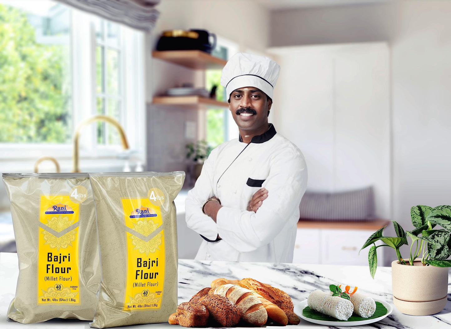 Rani Bajri Flour (Pearl Millet) 64Oz (4Lbs) 1.81Kg Bulk ~ All Natural | Vegan | Gluten Friendly | Non-Gmo | Kosher | Indian Origin