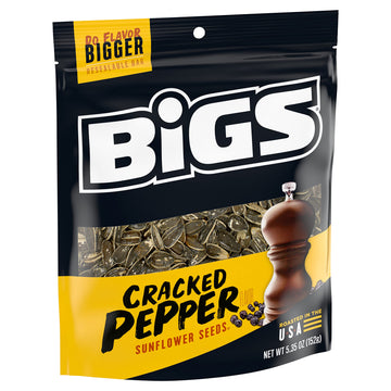 BIGS Sunflower Seeds, Keto Friendly 5.35 oz Bags (Pack of 2) (Sea Salt & Black Pepper)