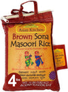 Asian Kitchen Brown Sona Masoori Aged Rice 4-Pound Bag, 4lbs (1.81kg) Short Grain Rice ~ All Natural | Gluten Friendly | Vegan |