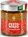 GUSTA Sun-Dried Tomato Red Pesto Sauce - All-Natural Gourmet Spread - 180g Jar
