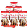 Pirouline Rolled Wafers – Chocolate Hazelnut – Rolled Wafer Sticks Bundled With Serving Tongs, Crème Filled Wafers For Coffee, Tea, Ice Cream, Snacks, Parties, Gifts, And More – 14Oz Tin 6Pk