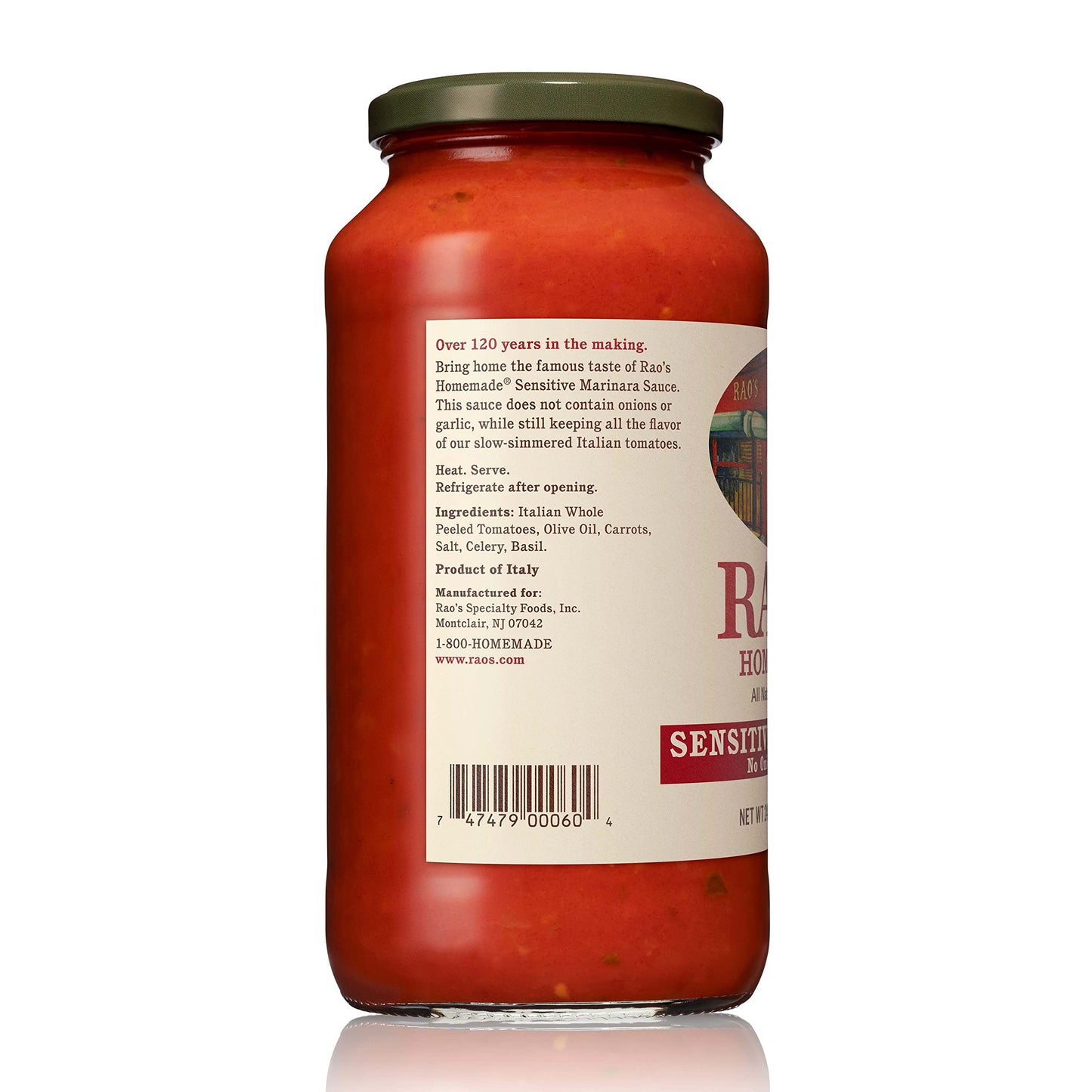 Rao'S Homemade Tomato Sauce, Sensitive Formula, 24 Oz, Pasta Sauce, Carb Conscious, Keto Friendly, All Natural, Premium Quality,